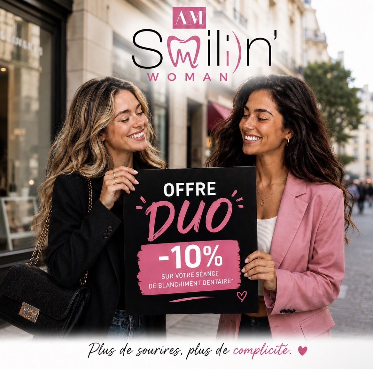 Offre Duo — à deux c'est mieux, -10% sur votre séance de blanchiment dentaire